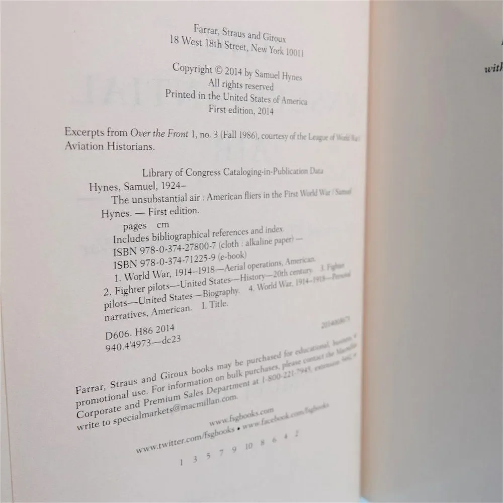 The Unsubstantial Air 2014 Samuel Hynes Book